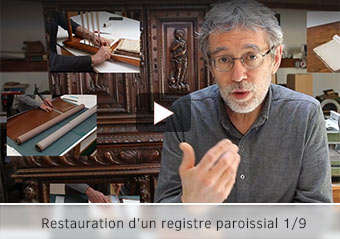 Série de vidéos sur la restauration d'un registre paroissial